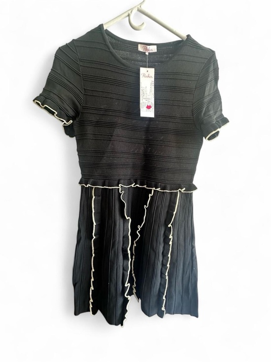 Parker Dresses & Skirts - Parker Black Dress with Cream Ruffle Trim